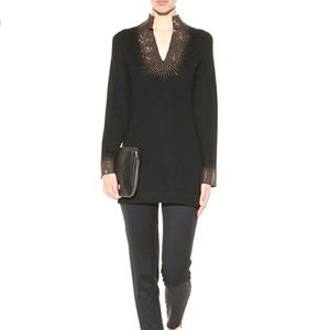 Tory Burch Embellished Wool Tunic Top
